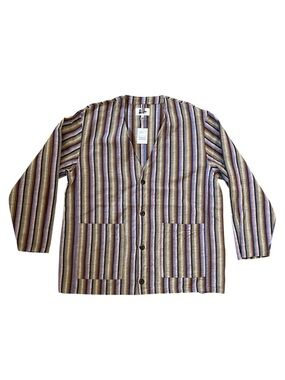 New Pilgrim Surf n Supply made in Japan 100% cotton striped shirt mens size S